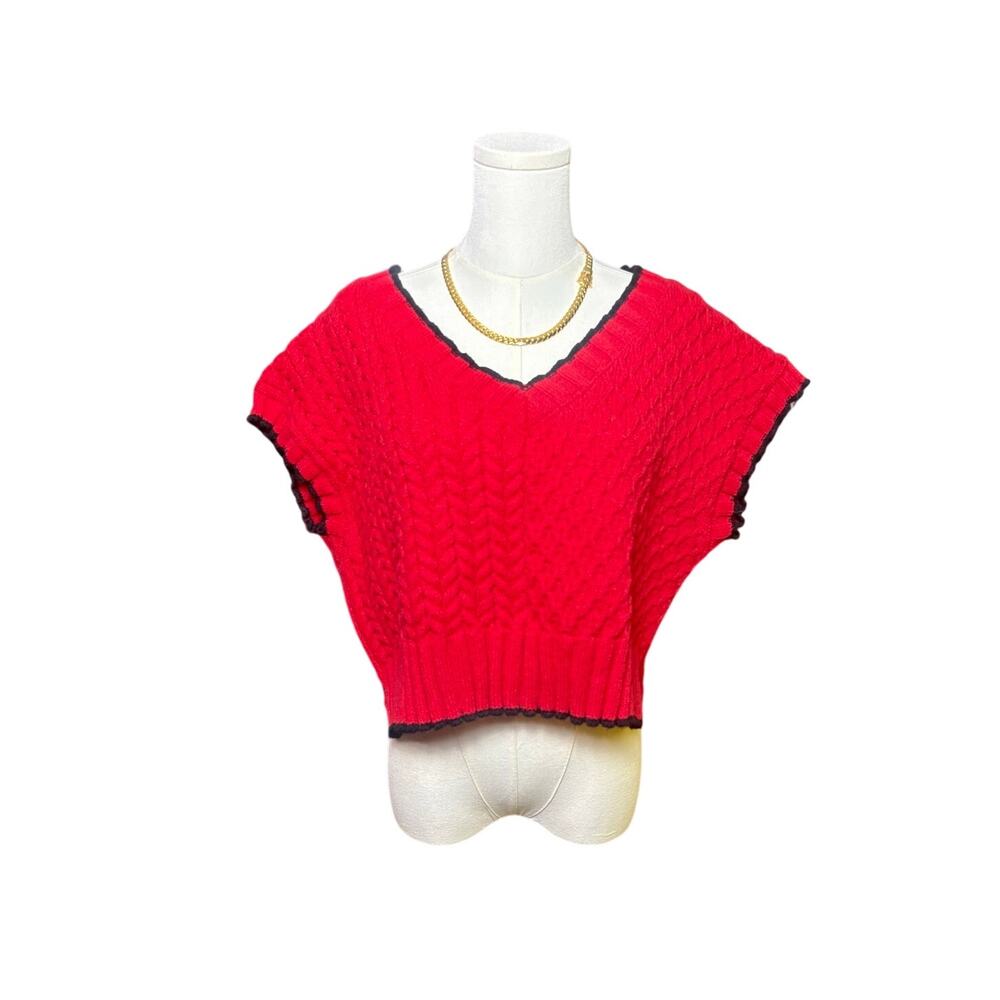 NWOT - Red & Black Oversized Sweater Vest by Miracle - OS